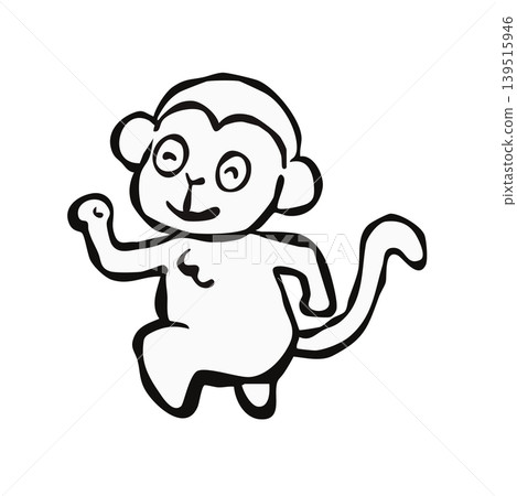 【線描圖】單點設計元素：猴子 139515946