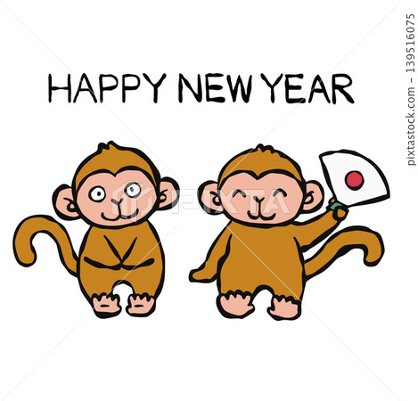 新年賀卡素材:猴子 新年賀卡素材:猴子 139516075