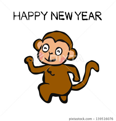 新年賀卡素材:猴子 新年賀卡素材:猴子 139516076