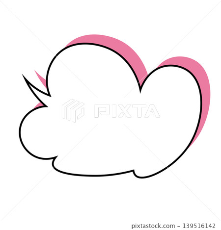 簡單的雲朵形對話框插圖素材（白色背景） 139516142