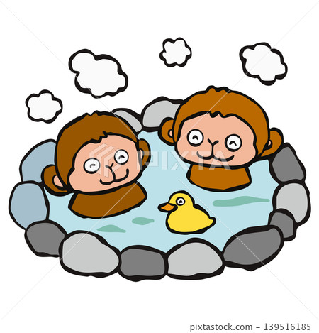 One-point design: Monkey bathing in a hot spring (Monkey) One-point design: Monkey bathing in a hot spring (Monkey) 139516185