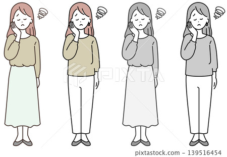 思考的女性 - 彩色與黑白套裝 思考的女性 - 彩色與黑白套裝 139516454