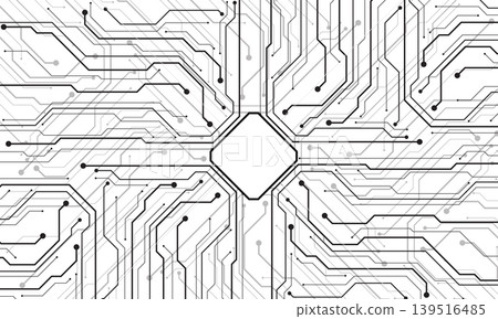 Abstract black circuit board technology connected lines electronics elements computer motherboard chip processor semiconductor digital on white background vector Abstract black circuit board technology connected lines electronics elements computer motherboard chip processor semiconductor digital on white background vector 139516485