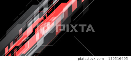 Abstract grey red cyber geometric technology futuristic dynamic design on black blank space background vector Abstract grey red cyber geometric technology futuristic dynamic design on black blank space background vector 139516495