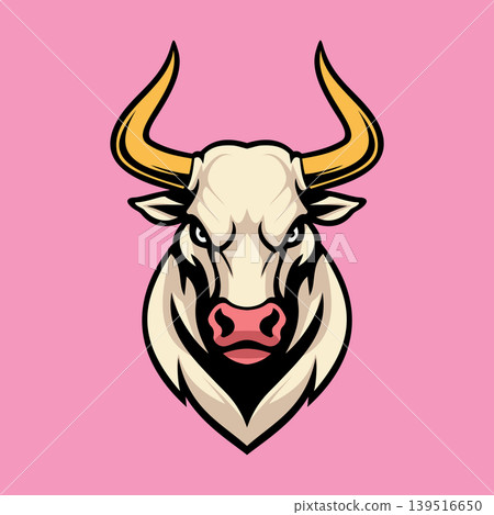 Angry White Bull Character Mascot Logo Vector Template Angry White Bull Character Mascot Logo Vector Template 139516650