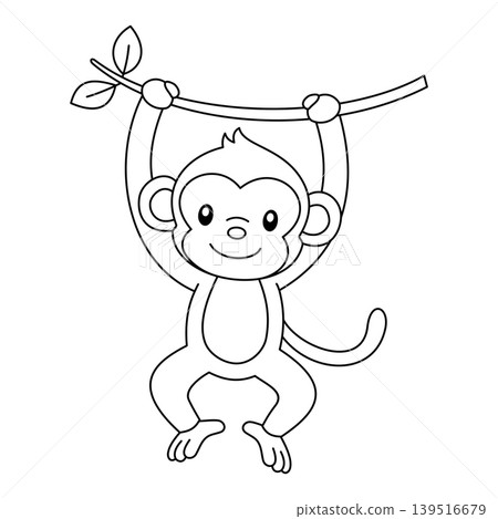 coloring book cartoon monkey vector coloring book cartoon monkey vector 139516679