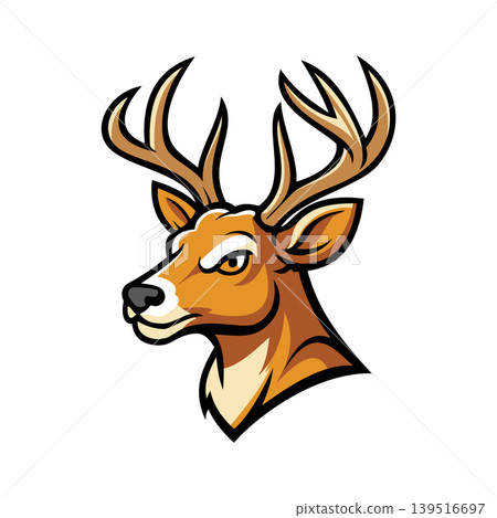 Deer Head Emblem Logo Illustration Vector Template 139516697