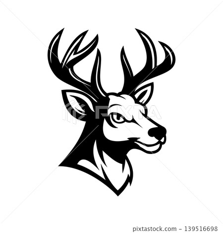 Deer Head Emblem Logo Illustration Vector Template Deer Head Emblem Logo Illustration Vector Template 139516698