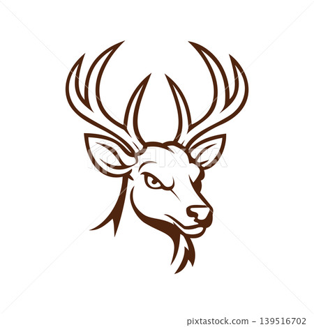 Deer Head Emblem Logo Illustration Vector Template Deer Head Emblem Logo Illustration Vector Template 139516702
