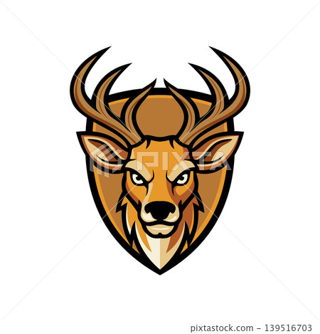 Deer Head Emblem Logo Illustration Vector Template Deer Head Emblem Logo Illustration Vector Template 139516703