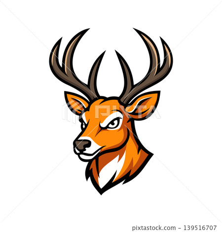 Deer Head Emblem Logo Illustration Vector Template Deer Head Emblem Logo Illustration Vector Template 139516707