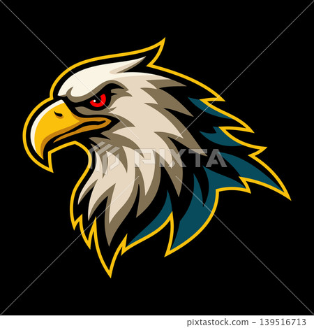 Colorful Eagle Character Emblem Badge e-Sport Logo Vector Template 139516713