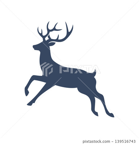 Jumping Deer Silhouette Logo Illustration Vector Template Jumping Deer Silhouette Logo Illustration Vector Template 139516743