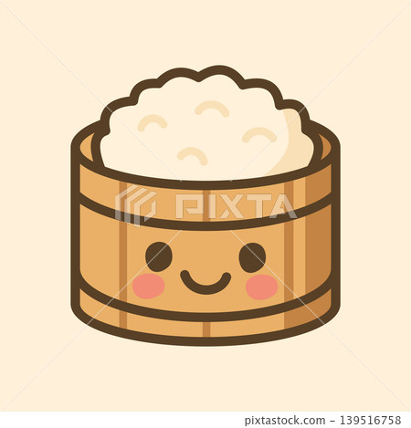 Kawaii Design Style Sticky Rice Vector Template 139516758