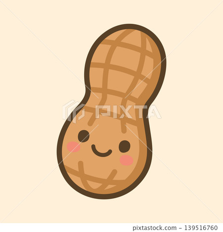 Kawaii Design Style Peanut Vector Template 139516760