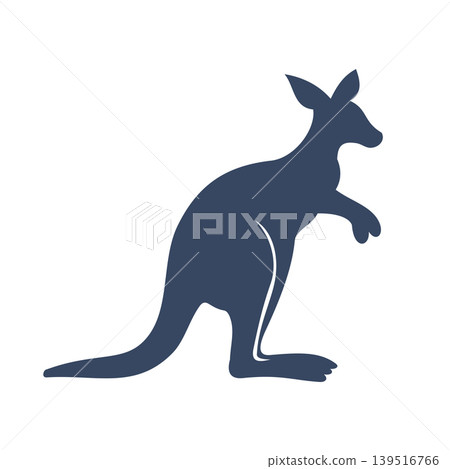 Kangaroo Silhouette Logo Illustration Vector Template 139516766