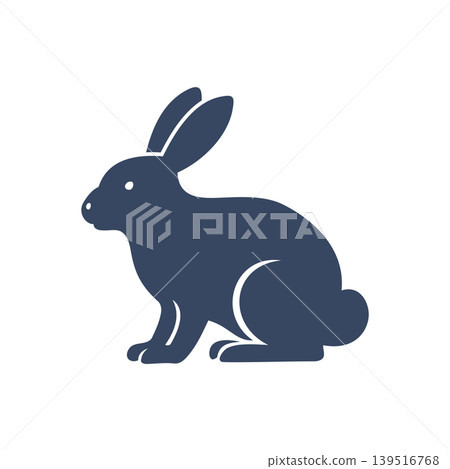 Rabbit Silhouette Logo Illustration Vector Template 139516768