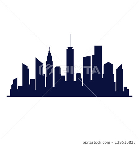 city, town buildings skyline silhouette vector template city, town buildings skyline silhouette vector template 139516825