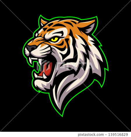 Tiger Character Emblem Badge e-Sport Logo Vector Template Tiger Character Emblem Badge e-Sport Logo Vector Template 139516829