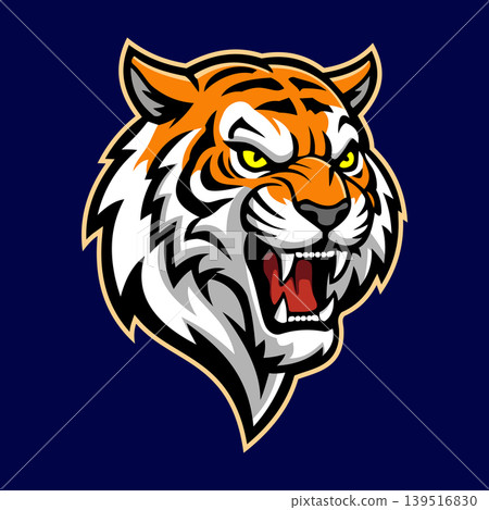 Tiger Head Character Emblem Badge e-Sport Logo Vector Template Tiger Head Character Emblem Badge e-Sport Logo Vector Template 139516830