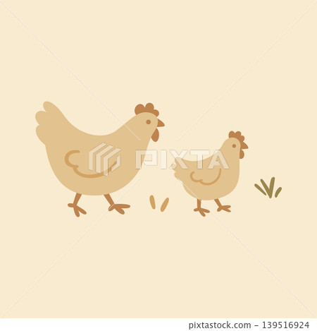 Cottagecore Theme Style Chicken Hen Vector Template Cottagecore Theme Style Chicken Hen Vector Template 139516924