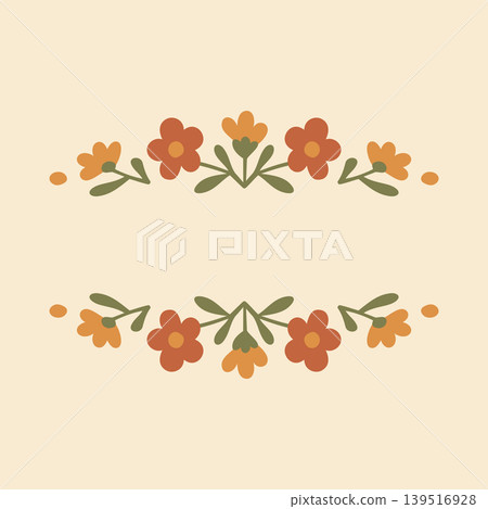 Cottagecore Theme Style Flower Border Vector Template Cottagecore Theme Style Flower Border Vector Template 139516928