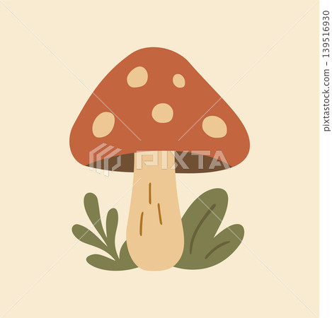 Cottagecore Theme Style Mushroom Vector Template Cottagecore Theme Style Mushroom Vector Template 139516930