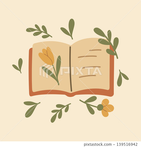 Cottagecore Theme Style Story Book Vector Template Cottagecore Theme Style Story Book Vector Template 139516942