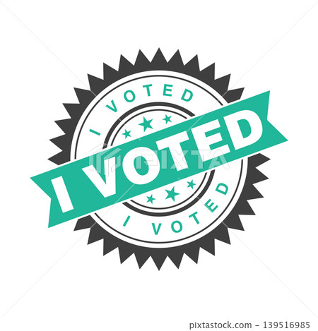I Voted Letter Rubber Stamp Template Design 139516985