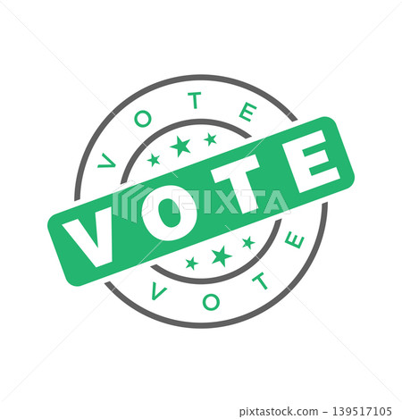 Vote Letter Rubber Stamp Template Design 139517105