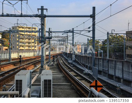 signaling device or traffic light signal with controller on railway, near junction or Railway station. signaling device or traffic light signal with controller on railway, near junction or Railway station. 139517350