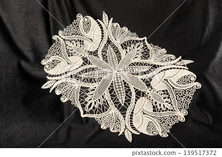 decorative lace on black background decorative lace on black background 139517372