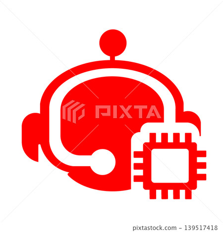 A digital icon (red) representing an image of automating customer support using artificial intelligence. A digital icon (red) representing an image of automating customer support using artificial intelligence. 139517418