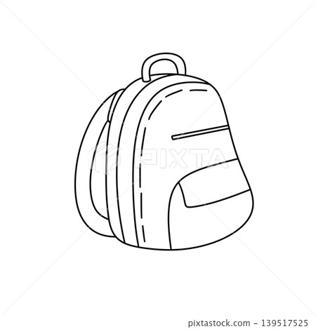 Simple backpack outline on white background Simple backpack outline on white background 139517525
