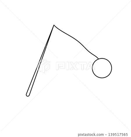 Simple line drawing shows a pendulum in motion Simple line drawing shows a pendulum in motion 139517565