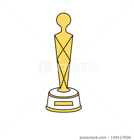 Golden trophy stands tall, gleaming with honor Golden trophy stands tall, gleaming with honor 139517606