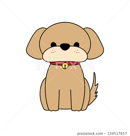 Cute puppy sits calmly with big ears Cute puppy sits calmly with big ears 139517657