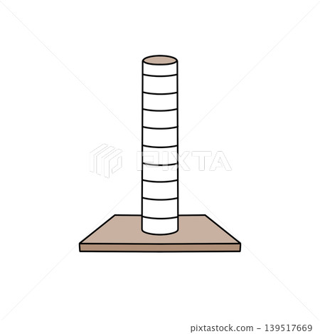 Simple stylized pedestal with tiered base and vertical columns Simple stylized pedestal with tiered base and vertical columns 139517669