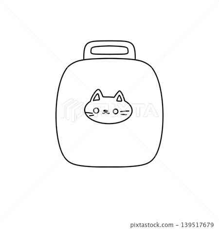 Simple black outline of a rounded lunchbox Simple black outline of a rounded lunchbox 139517679