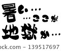 一幅手寫書法插圖，表達了酷熱難耐、如同地獄般的高溫。 139517697