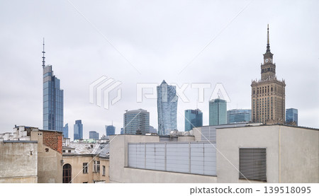 Modern and old buildings in Warsaw, Poland. 139518095