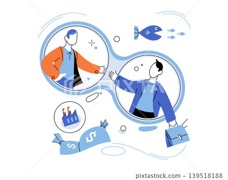 Two businessmen reaching for a handshake vector illustration. Corporate merger, business acquisition, investment, partnership, competition, alliance. Partners gesturing for a deal Two businessmen reaching for a handshake vector illustration. Corporate merger, business acquisition, investment, partnership, competition, alliance. Partners gesturing for a deal 139518188