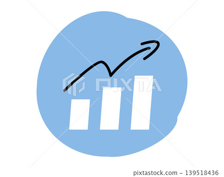 Business bar chart with upward arrow vector illustration. Financial growth, market analysis, success, data visualization, profit, corporate progress. Statistics graph with rising pointer Business bar chart with upward arrow vector illustration. Financial growth, market analysis, success, data visualization, profit, corporate progress. Statistics graph with rising pointer 139518436