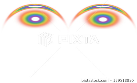 Abstract rainbow elements in the shape of eyes or concentric circles with a glowing effect on a transparent background. Concept of creativity, optical illusion, and light spectrum Abstract rainbow elements in the shape of eyes or concentric circles with a glowing effect on a transparent background. Concept of creativity, optical illusion, and light spectrum 139518850