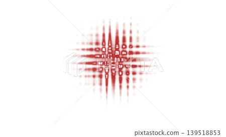 Vibrant red light frequency wave with grid texture isolated on a transparent background. Concept of digital sound, cybersecurity pulse, or futuristic energy visualization. Vibrant red light frequency wave with grid texture isolated on a transparent background. Concept of digital sound, cybersecurity pulse, or futuristic energy visualization. 139518853
