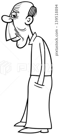 cartoon elderly man or senior comic character coloring page cartoon elderly man or senior comic character coloring page 139518894