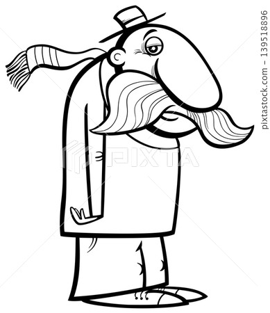 cartoon elderly man or senior comic character coloring page cartoon elderly man or senior comic character coloring page 139518896