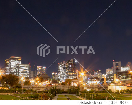 從中之島公園眺望大阪夜景全景 從中之島公園眺望大阪夜景全景 139519084