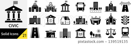 公共向量輪廓圖示集 公共向量輪廓圖示集 139519135