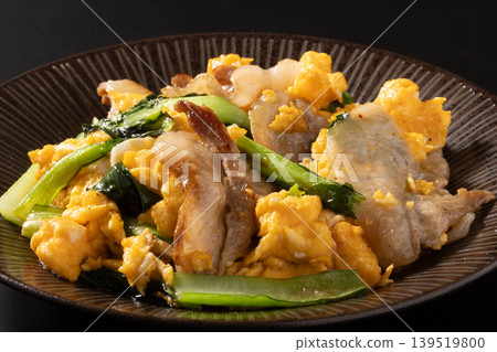 炒五花肉、小松菜(日本芥菜)和雞蛋。 炒五花肉、小松菜(日本芥菜)和雞蛋。 139519800